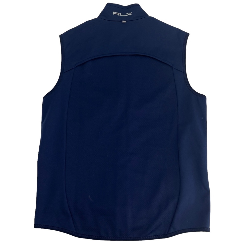 RLX Ralph Lauren Vest Mens Medium Navy Blue Golf Performance Premium Zip Stretch - Picture 11 of 11